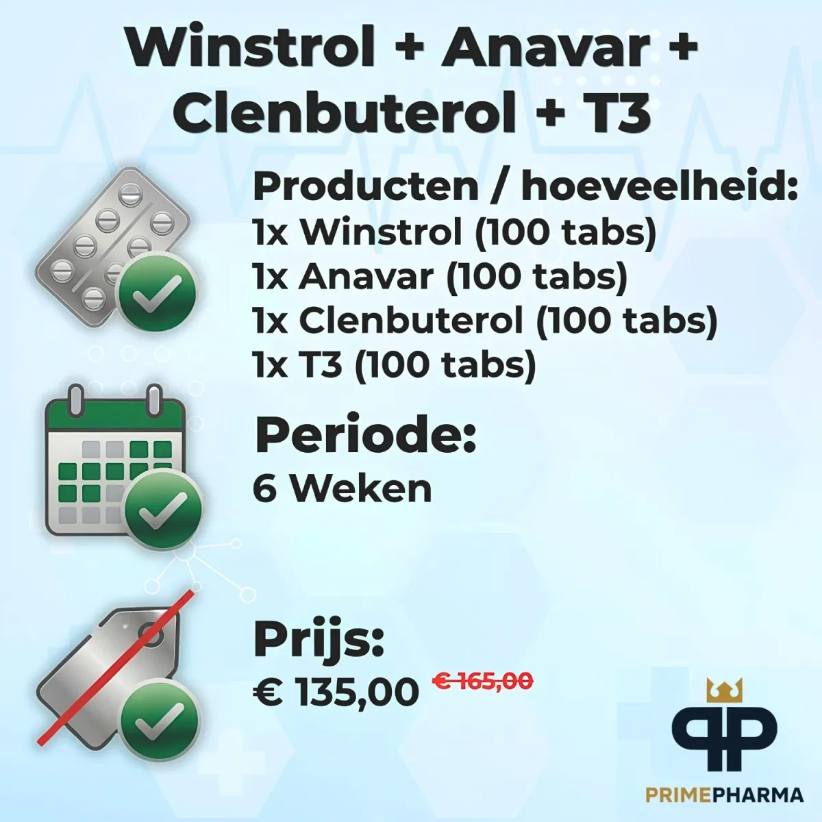 Winstrol + Anavar + Clenbuterol + T3 - Vrouwen
